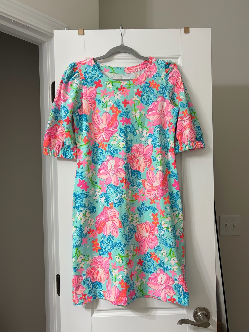 Lilly Pulitzer Cayce Dress “Surf Blue Luscious Lions” Print Small - Picture 2 of 5